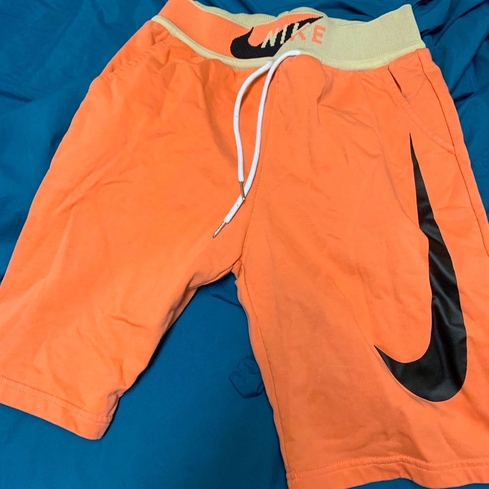 Orange Nike Swoosh Shorts Size M